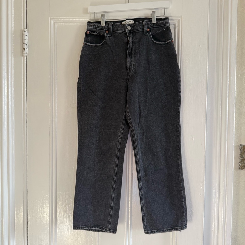 Abercrombie Black Ankle Straight Jeans